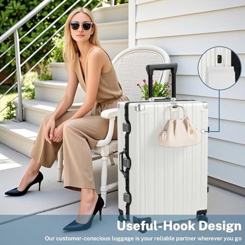 Zipperless Luggage 28inch Checked Hard Shell Suitcases with Wheels