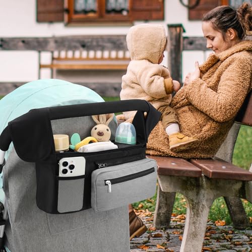 Universal Stroller Organizer with Insulated Cup Holder