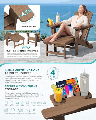 Folding Adjustable Adirondack Chair with Footrest