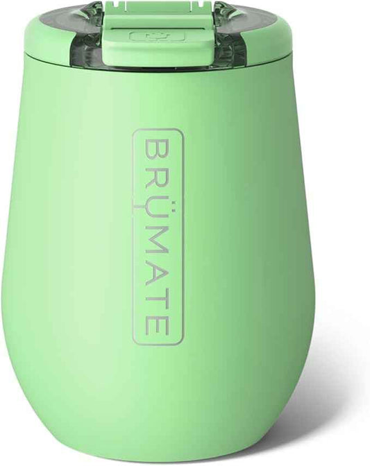 BrüMate Uncork'd 14oz 100% Leakproof Insulated Wine Tumbler | Locking Lid | Insulated Stainless Steel Wine Glass | Perfect For Travel & Outdoors | BPA-Free (Kiwi)