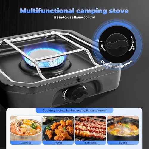 Adjustable 2 Burner Portable Stove with 16000 BTU