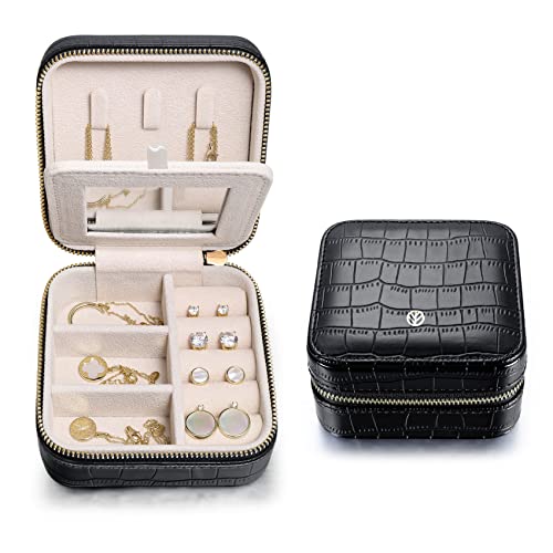 Travel Jewelry Organizer Boxes for Women Small Portable Necklace Earrings Bracelet Rings Travel Case Best Friend Birthday Gifts for Women Trendy