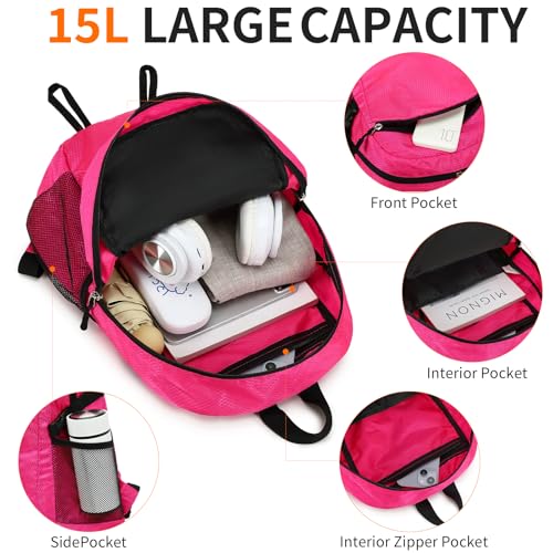 Small Hiking Backpack 15L Travel Lightweight Hiking Packable Daypack Water