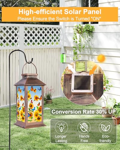 Solar Lanterns Outdoor Waterproof Garden Decor Birthday Gifts for Women Mom Grandma Sister