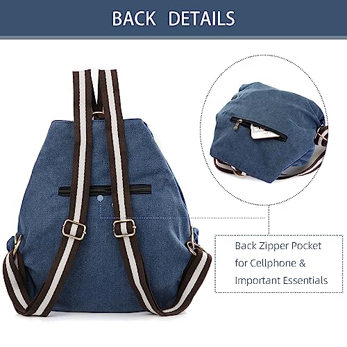 Women Canvas Backpack Daypack Casual Shoulder Bag