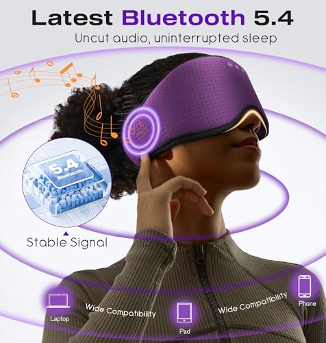 Bluetooth Sleep Headphones with 3D Eye Mask for Zero Pressure