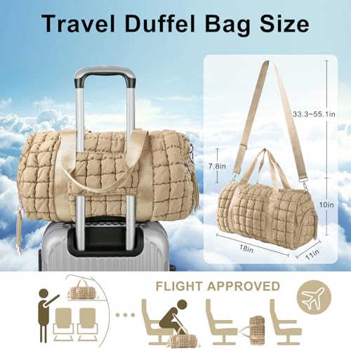 Quilted Travel Duffle Bag Gym Bag for Women