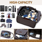 Nerlion Weekender Bag with Shoe Compartment Large Overnight Bag for Men Canvas Genuine Leather Carry on Luggage Bag Travel Duffel Bag