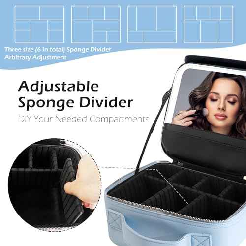 Travel Makeup Bag Cosmetic Bag Makeup Organizer Bag with Lighted Mirror