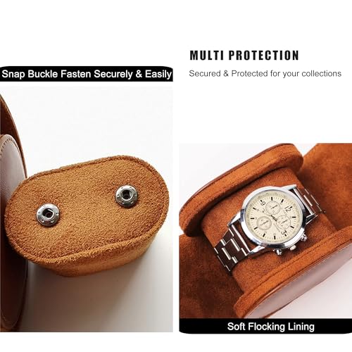 Longjet Watch Roll Travel Case for Men Portable Watches Organizer Box
