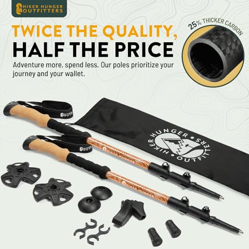 100% Carbon Fiber Trekking Poles by USA Brand