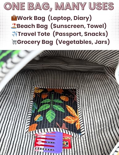 100% Cotton Quilted Tote Bag For Women