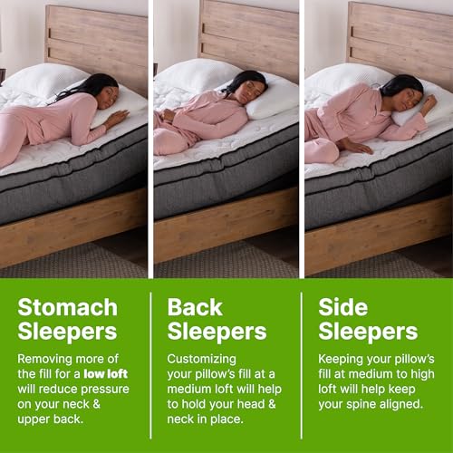 Shredded Memory Foam Pillow with Adjustable Gel and Cooling Breathable Cover (2 Count)