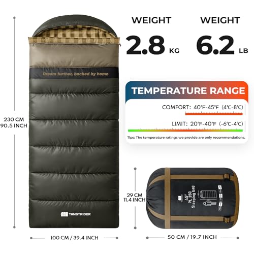 Cotton Flannel XXL Cold Weather Sleeping Bags for Adults Big and Tall