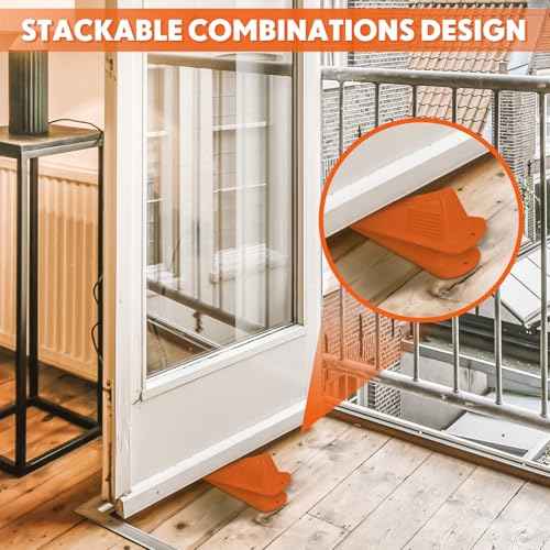 2 Pcs Heavy Duty Rubber Door Stops Wedge Stackable (2 Count)