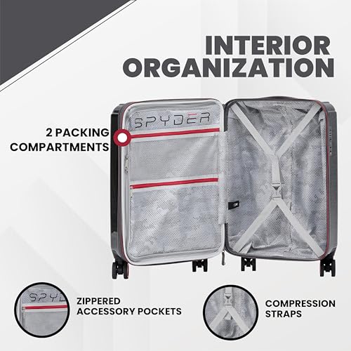 Traverse 25 Inch Medium Expandable Hardside Upright Suitcase with 360° Spinner Wheels