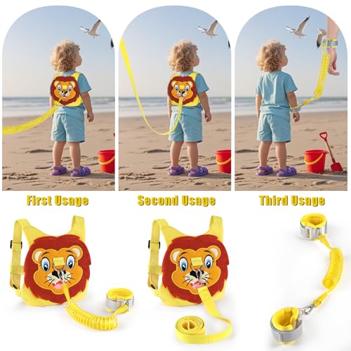 Toddlers Leash + Anti Lost Wrist Link Child Kids Safety Harness Kids Walking Wristband Assistant Strap Belt for Boys Pink Christmas Gift