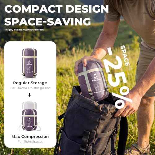 Lightweight Warm Weather Sleeping Bag for Adults