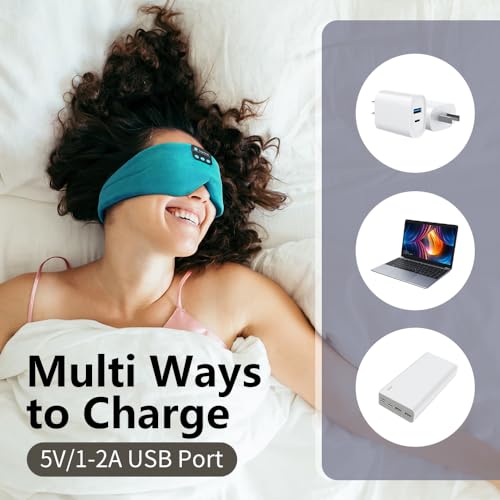 Sleep Headphones Bluetooth Sleep Mask Silk Kids Children Wireless Headband Headphones for Sleeping Travel Adjustable Sleeping Eye Mask with Thin Speaker