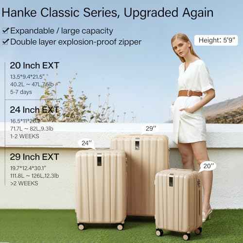 29 Inch Expandable Large Checked Luggage with 8 Spinner Wheels