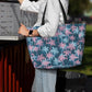 Beach Bag for Women Plam Leaves Print Beach Tote Bag Waterproof Sandproof Large Bags with Zipper Big Capacity for Travel