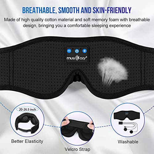 3D Sleep Headphones Bluetooth 5.4 Breathable Sleep Eye Mask