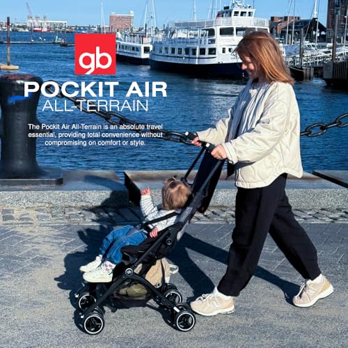 Pockit Air All Terrain Ultra Compact Lightweight Travel Stroller with Breathable Fabric in Velvet Black