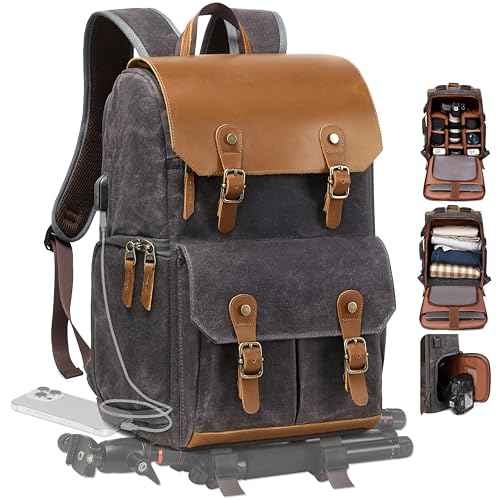 Gray Black Camera Backpack