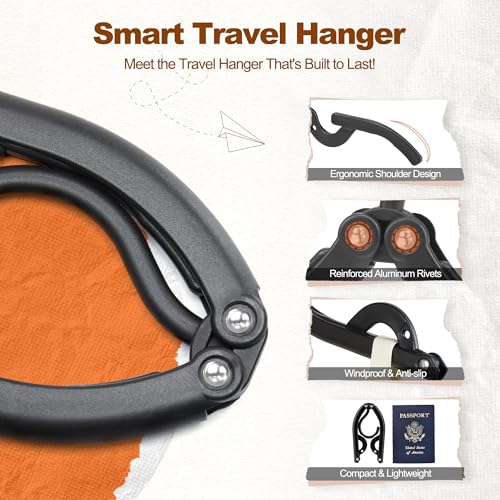 Black Travel Hangers with Clips (10 Count)