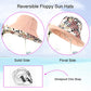 Women Floral Reversible Wide Brim Sun Hats Summer UV Protection Hiking Fishing Hat Wired Edge Beach Garden Lawn Work Cap Chin Strap