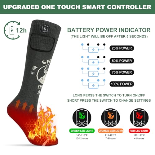 Upgraded Fast Charging Green Electric Heated Socks