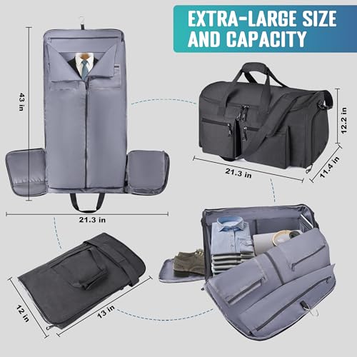 2 in 1 Garment Duffle Bags for Travel Mens Carry