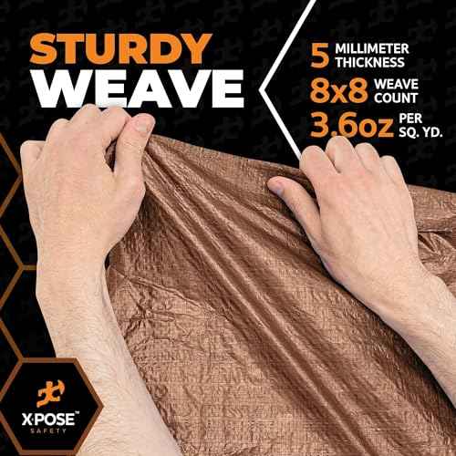 Multipurpose Protective Cover Brown Poly Tarp 40' x 40' (1600 Sq Ft)