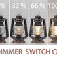 LED Vintage Lantern Metal Hanging Hurricane 12 LED Dimmer Switch Warm White Battery Operated Lantern Power Outage Indoor Camping Lighting Outdoor Brooklyn Decoration