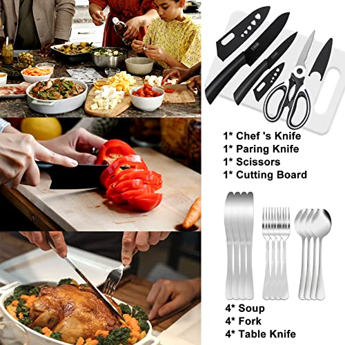 35 Piece Camping Kitchen Utensil Set with Carry Bag and Grilling Tools (35 Count)