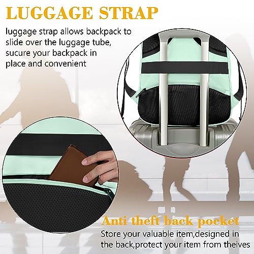 Mint Green Travel Laptop Backpack