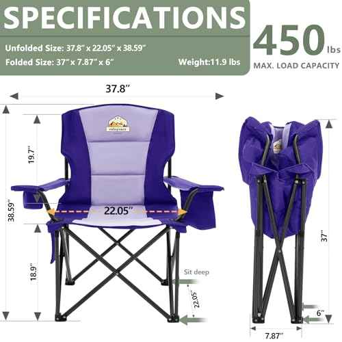 Oversized Heavy Duty Camping Chairs (2 Count)
