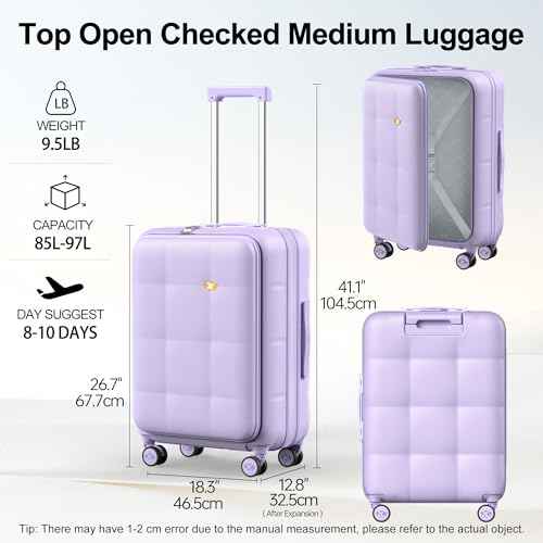 26 Inch Large Expandable Checked Luggage Hard Shell Suitcase