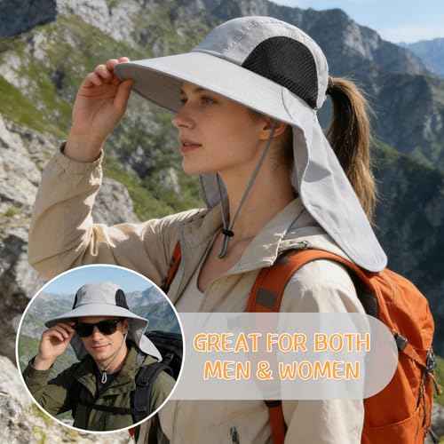 Sun Hat for Men Women with Neck Flap