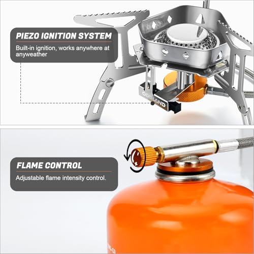 3500W Windproof Camp Stove Camping Gas Stove with Fuel Canister Adapter