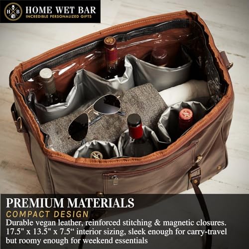 Graham Whiskey Bottle Carrier and Weekender Travel Bag (6 Count)