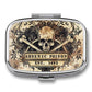 Metal 2 Compartment Pill Organizer Travel Friendly Portable Compact Pill Box Cute Pill Case to Hold Vitamins