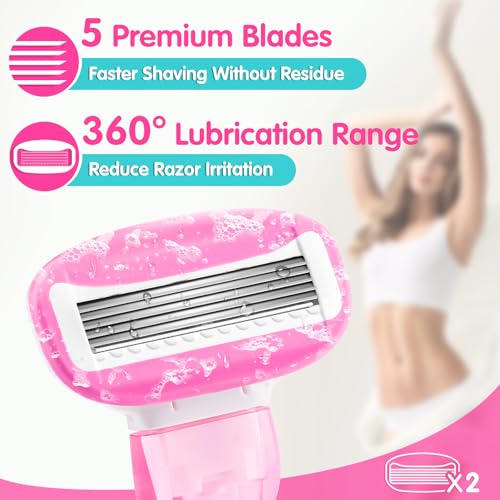 Travel Razors for Women Include 1 Handle 2 Cartridges