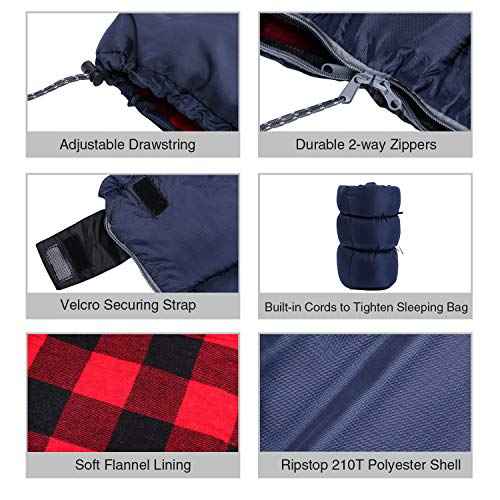 Cotton Flannel Sleeping Bag for Adults