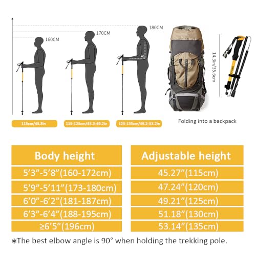 Foldable Hiking Poles Telescopic