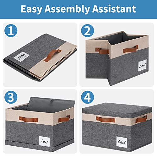 Fabric Storage Bins with Lids 3 Pack