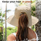 Sun Hats for Women Ponytail Wide Brim Summer Packable Cowboy Hat