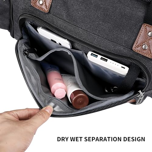 Canvas Duffle Bag for Men Expandable Convertible Travel Gym Duffel