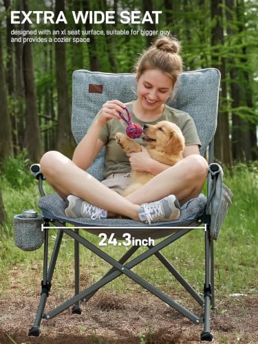 Padded Oversized Folding Camping Chair for Adults