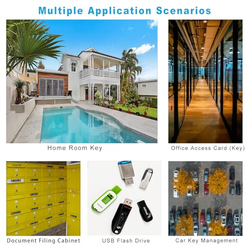 Portable Key Organizer Manager with Enlarged Window for Writing and Displaying More Text (30 Count)